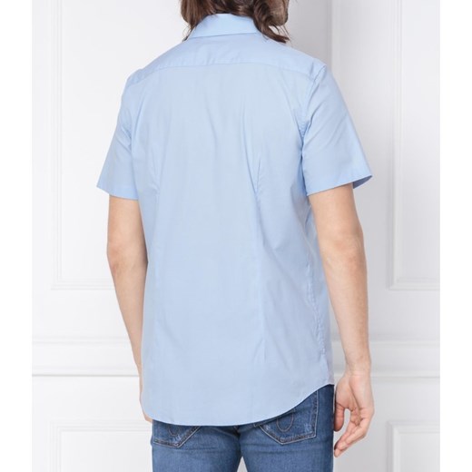 Koszula męska Calvin Klein na wiosnę z klasycznym kołnierzykiem niebieska z krótkim rękawem 
