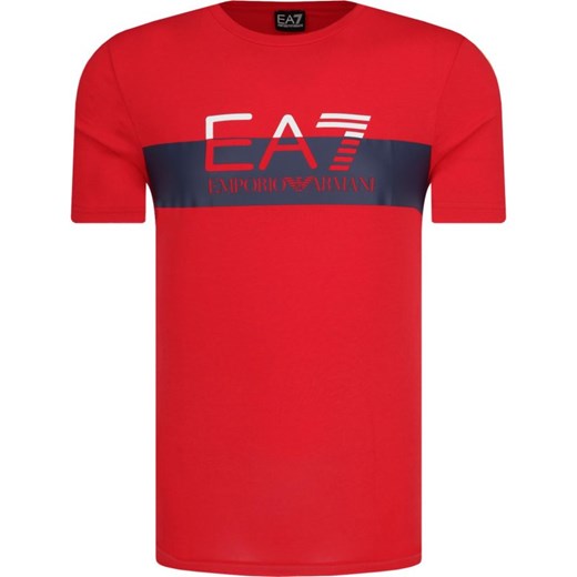 T-shirt męski Emporio Armani czerwony z krótkimi rękawami 