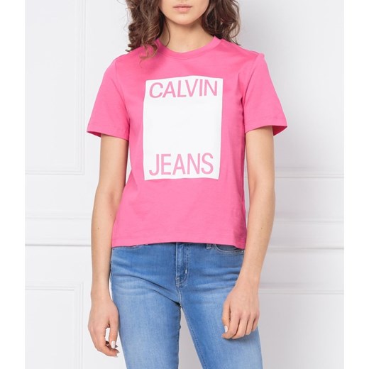 Bluzka damska Calvin Klein młodzieżowa z krótkim rękawem 