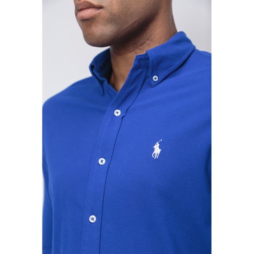 Koszula męska Polo Ralph Lauren niebieska casualowa z kołnierzykiem button down 