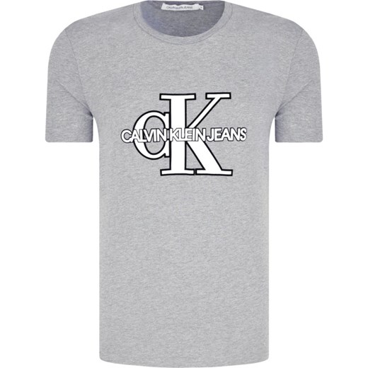T-shirt męski szary Calvin Klein z krótkim rękawem 