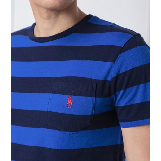 T-shirt męski Polo Ralph Lauren w paski niebieski z krótkimi rękawami 