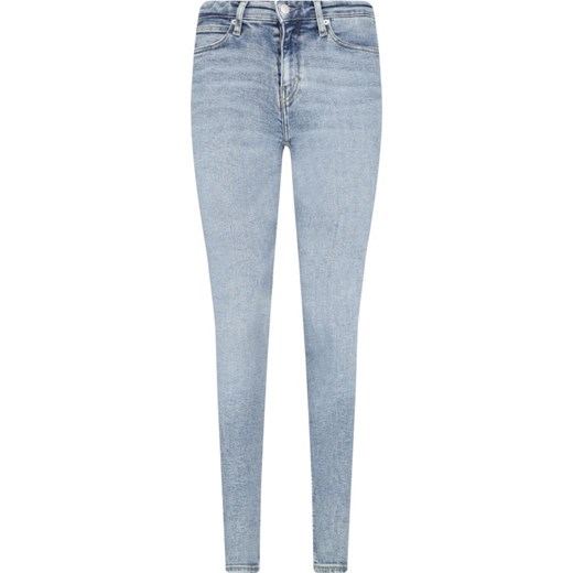 Niebieskie jeansy damskie Calvin Klein w miejskim stylu bez wzorów 