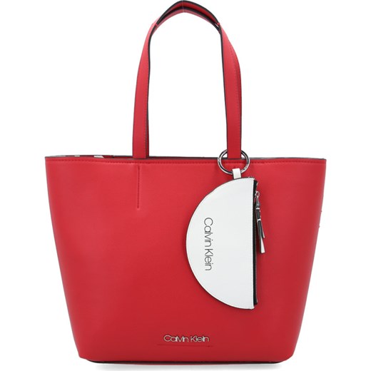 Shopper bag czerwona Calvin Klein matowa duża 