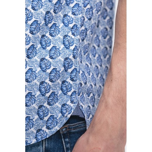 Koszula męska niebieska Pepe Jeans młodzieżowa na wiosnę z krótkimi rękawami 
