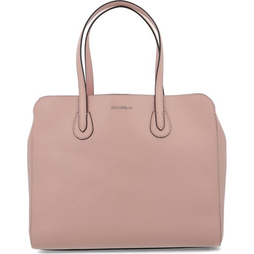 Shopper bag różowa Coccinelle skórzana elegancka matowa mieszcząca a8 