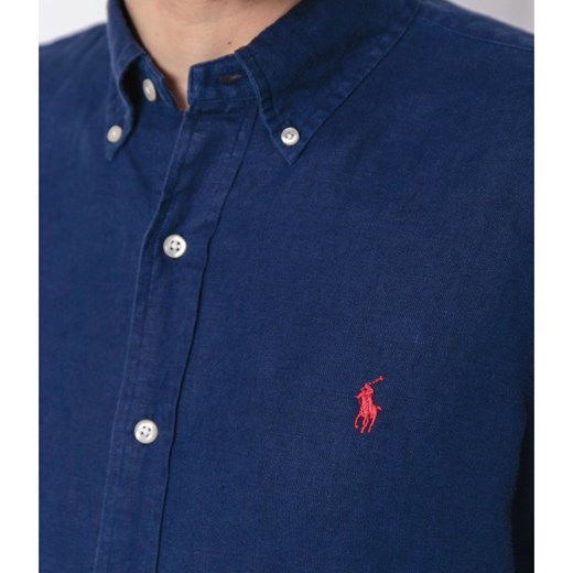 Koszula męska Polo Ralph Lauren z kołnierzykiem button down bez wzorów z długim rękawem 