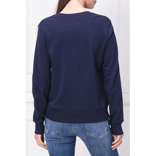 Niebieska bluza damska Calvin Klein krótka na wiosnę 