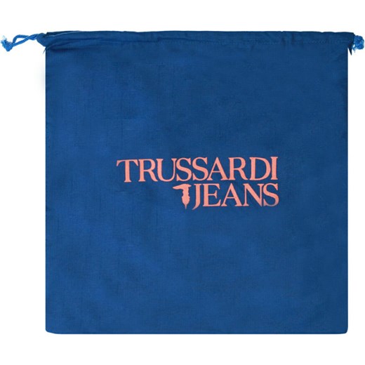 Shopper bag Trussardi Jeans z nadrukiem brązowa bez dodatków 