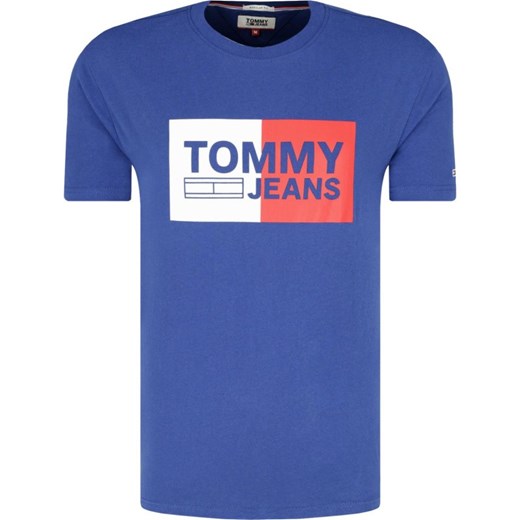 T-shirt męski niebieski Tommy Jeans z krótkimi rękawami 