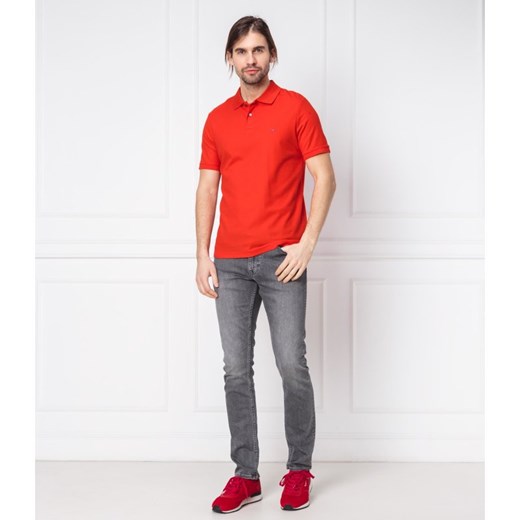 T-shirt męski Calvin Klein casual czerwony z krótkim rękawem 