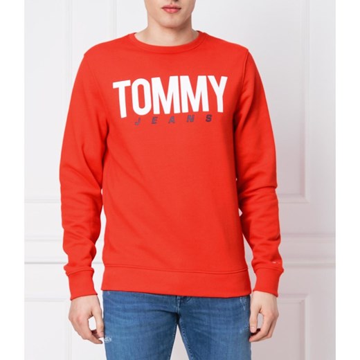 Bluza męska Tommy Jeans na jesień z napisem 