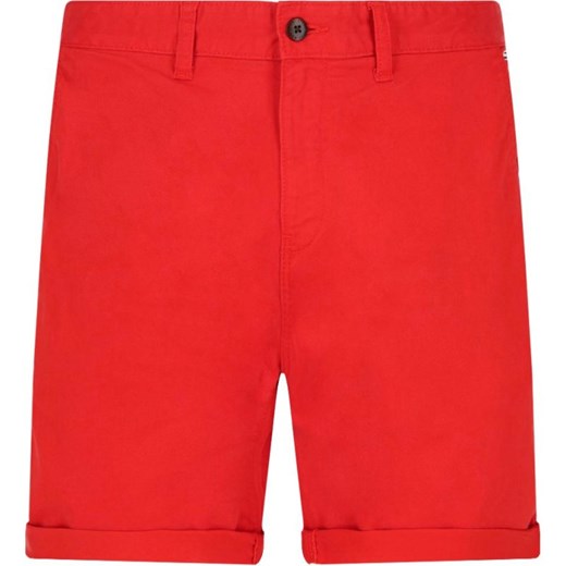 Spodenki męskie Tommy Jeans czerwone bez wzorów 