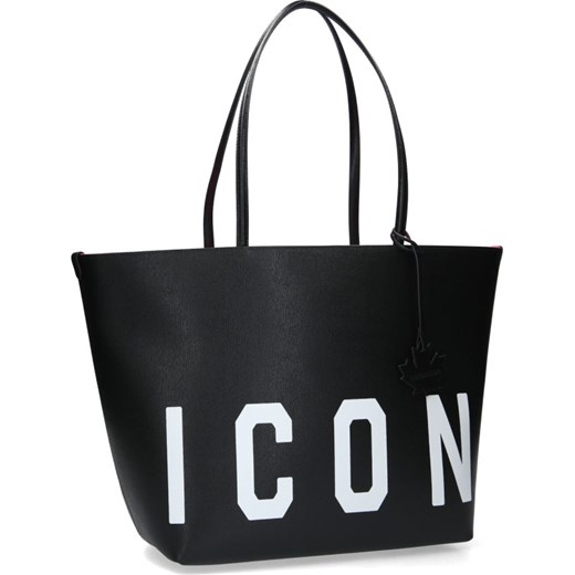 Shopper bag Dsquared2 na ramię bez dodatków duża 