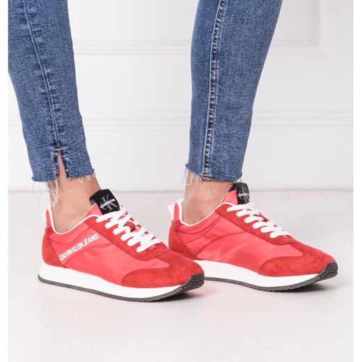 Buty sportowe damskie Calvin Klein dla siatkarzy wiązane bez wzorów 
