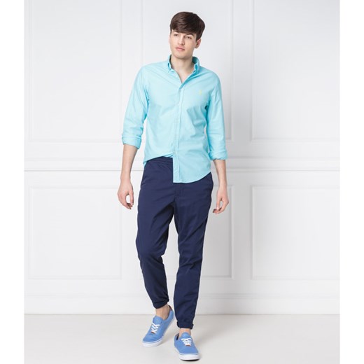 Koszula męska niebieska Polo Ralph Lauren bez wzorów 