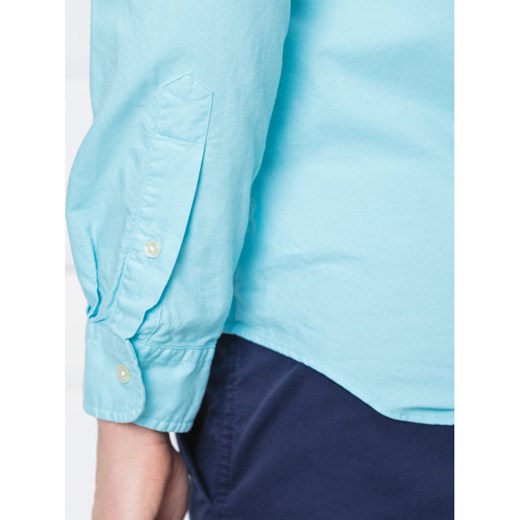 Koszula męska niebieska Polo Ralph Lauren na wiosnę bez wzorów 