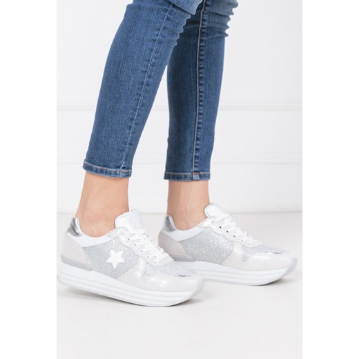 Trussardi Jeans buty sportowe damskie sneakersy płaskie bez wzorów 