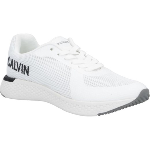 Buty sportowe damskie białe Calvin Klein do fitnessu sznurowane bez wzorów 