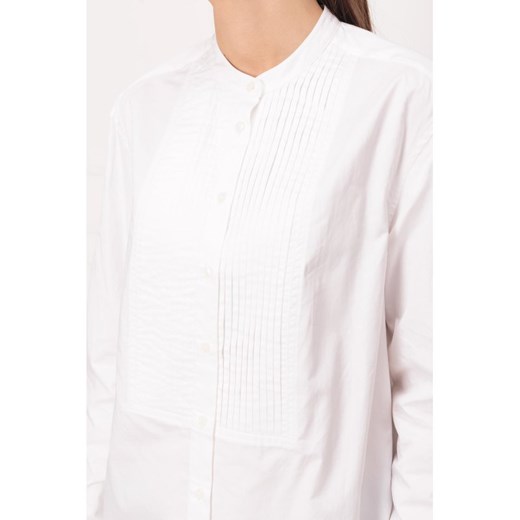 Koszula damska Tommy Hilfiger na wiosnę biała bez wzorów elegancka bez kołnierzyka z długimi rękawami 