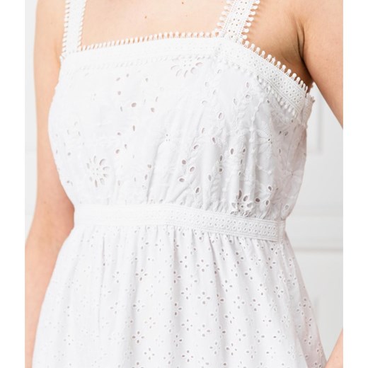 Sukienka Mytwin Twinset bez wzorów biała oversize'owa na ramiączkach z dekoltem karo maxi 