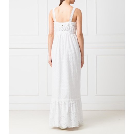 Sukienka Mytwin Twinset biała oversize'owa z dekoltem karo na ramiączkach 