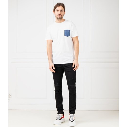 T-shirt męski biały Karl Lagerfeld bez wzorów 
