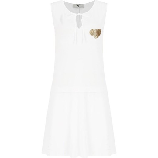 Sukienka Twin Set biała z aplikacją casualowa bez rękawów midi 