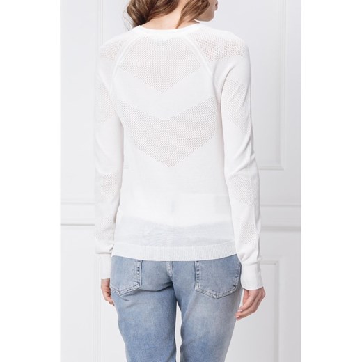 Sweter damski Pepe Jeans z okrągłym dekoltem biały bez wzorów 