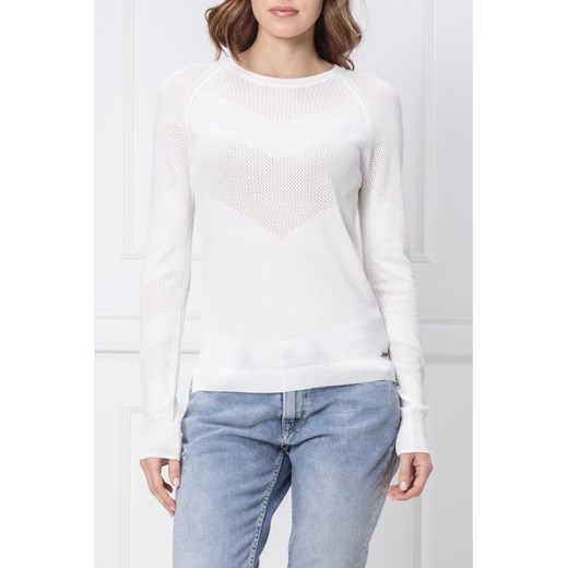 Sweter damski Pepe Jeans bez wzorów z okrągłym dekoltem casual 