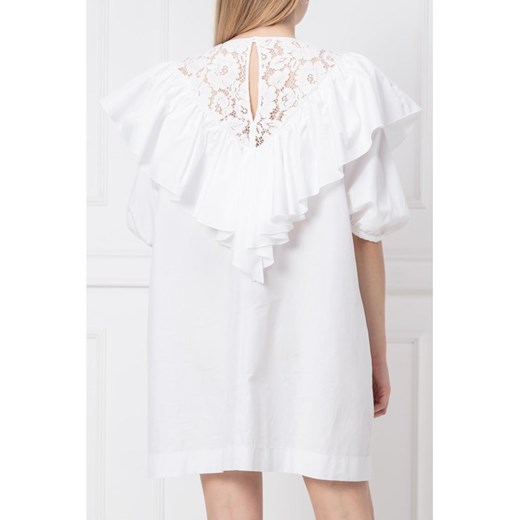 Sukienka biała N21 z okrągłym dekoltem casual mini bez wzorów 