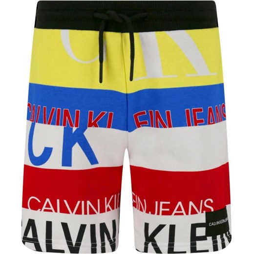 Spodenki chłopięce Calvin Klein z jeansu w paski 