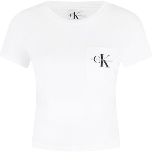 Bluzka damska Calvin Klein z krótkimi rękawami biała 