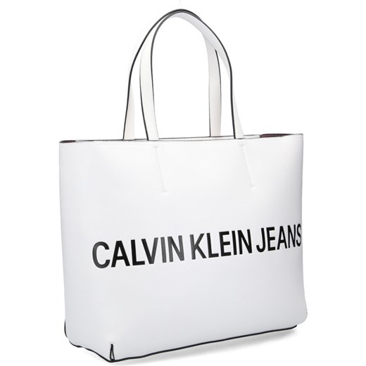 Shopper bag Calvin Klein elegancka biała bez dodatków 