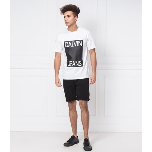 T-shirt męski Calvin Klein młodzieżowy biały 