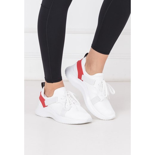 Buty sportowe damskie białe Calvin Klein dla biegaczy płaskie bez wzorów wiązane 