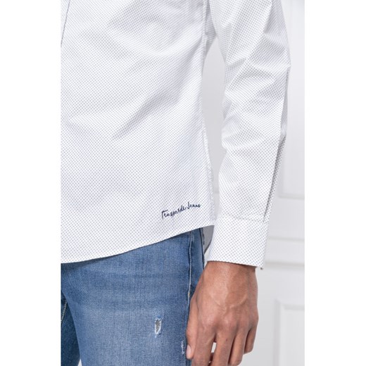 Koszula męska Trussardi Jeans z długim rękawem biała 