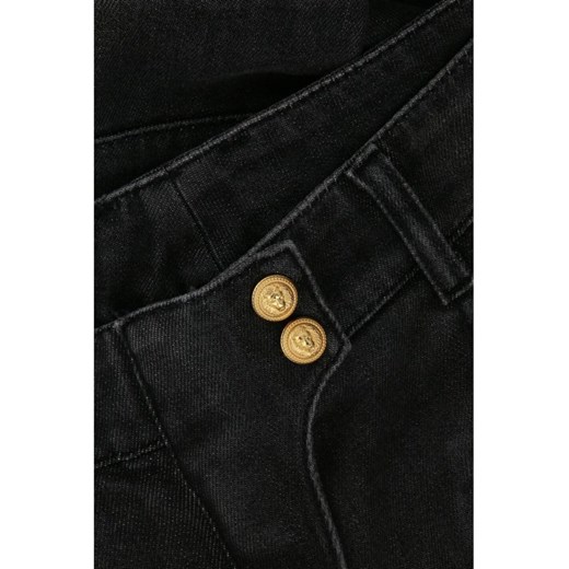 Czarne jeansy damskie Balmain na wiosnę w miejskim stylu bez wzorów 