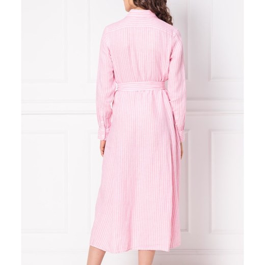 Sukienka różowa Polo Ralph Lauren wiosenna koszulowa z kołnierzykiem bez wzorów dzienna 