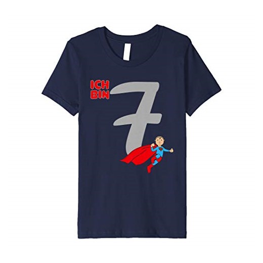 Dziecięca koszulka urodzinowa 7 lat chłopiec superbohater Ich bin 7