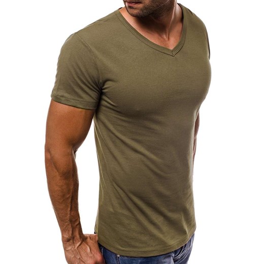T-SHIRT MĘSKI KHAKI OZONEE O/1211 Ozonee L okazja ozonee.pl