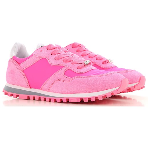 Buty sportowe damskie Liu jo casualowe młodzieżowe reebok nylon różowe płaskie zamszowe sznurowane 
