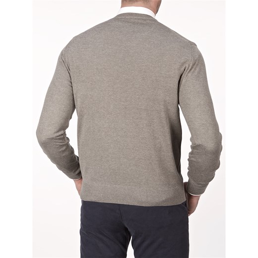 Beżowy sweter męski Lanieri bez wzorów zimowy 