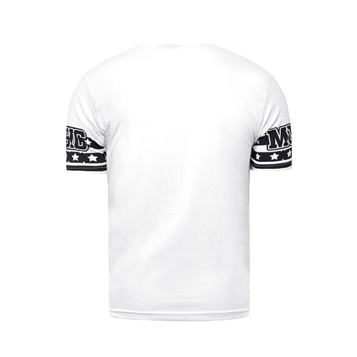 T-shirt męski biały Risardi z krótkim rękawem 