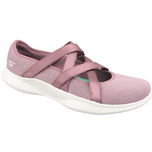 Buty sportowe damskie Skechers sneakersy młodzieżowe różowe płaskie 