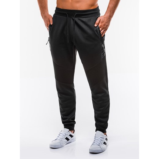 Spodnie męskie Edoti.com czarne w sportowym stylu 