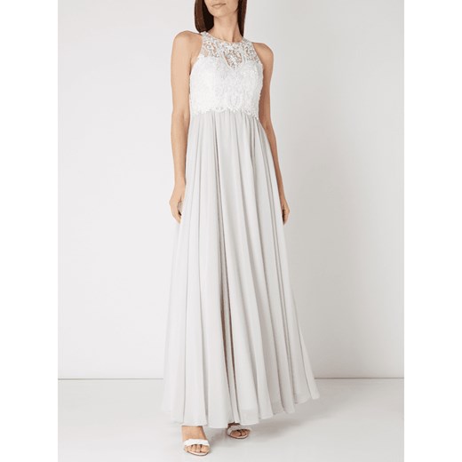 Sukienka Laona bez rękawów na bal biała z okrągłym dekoltem maxi 