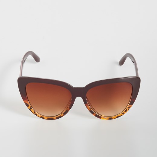 Sinsay - Okulary przeciwsłoneczne cat eye - Brązowy  Sinsay One Size 