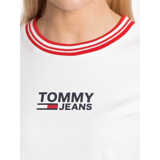 Bluzka damska Tommy Jeans tkaninowa z okrągłym dekoltem z krótkim rękawem 