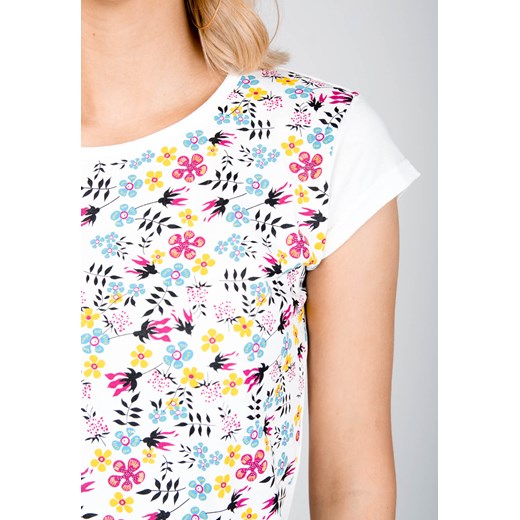 T-shirt z nadrukiem w kolorowe kwiatuszki  Zoio XL okazyjna cena zoio.pl 